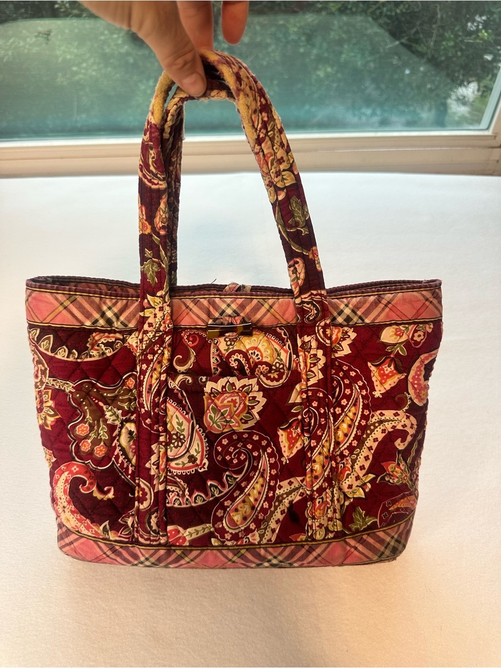 Vera Bradley Piccadilly Plum Small Quilted Tote Bag